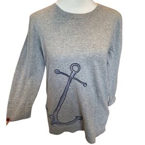 J. Crew nautical sweater cardigan with anchor print M